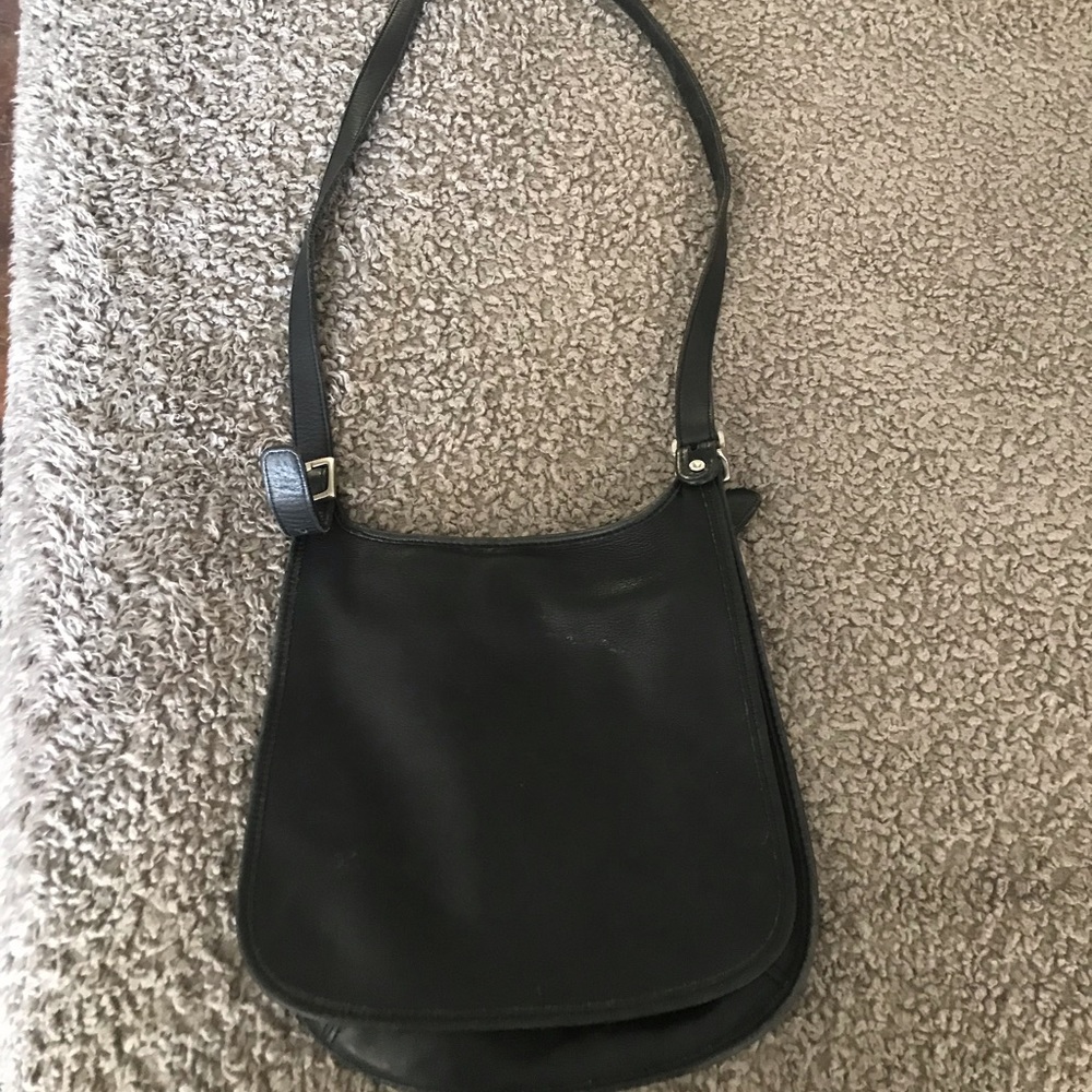 Vintage coach black leather cross body